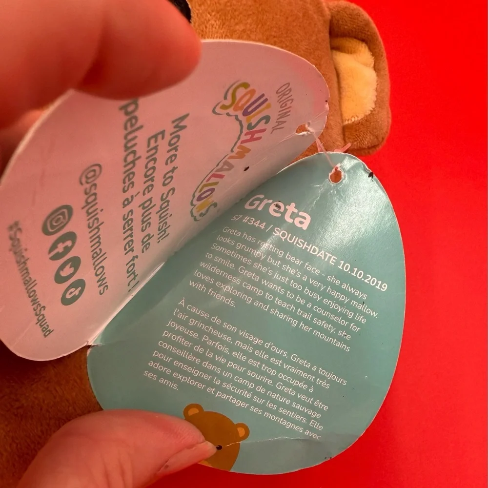 Squishmallows‎ Greta Brown Bear Plush Toy NWT Ships next biz day .